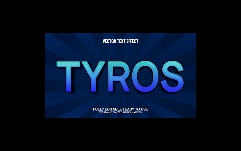 Tyros helt redigerbar vektor 3D-texteffekt