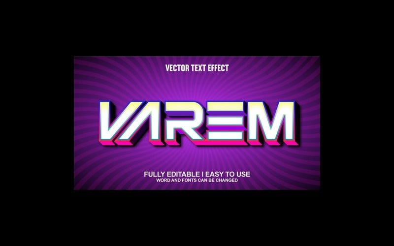 Varem Fully Editable Vector 3D Text Effect