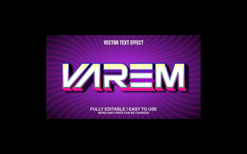 Varem helt redigerbar vektor 3D-texteffekt