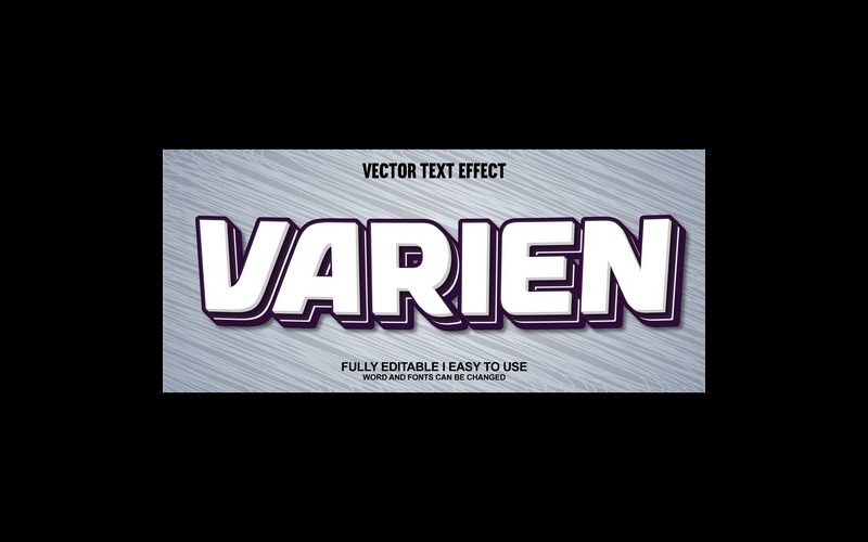 Varien helt redigerbar vektor 3D texteffekt