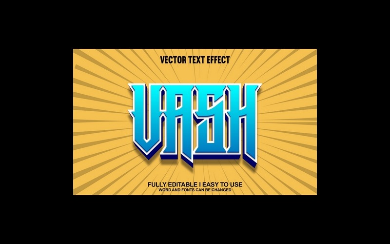Vash helt redigerbar vektor 3D-texteffekt