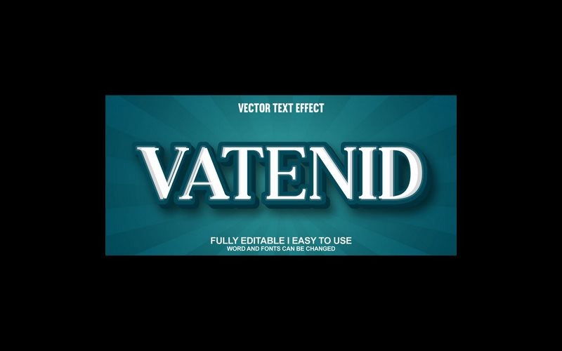 Vatenid volledig bewerkbaar vector 3D-texteffect
