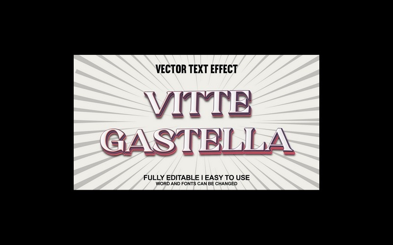 Vitte Gastella Fully Editable Vector 3D Text Effect