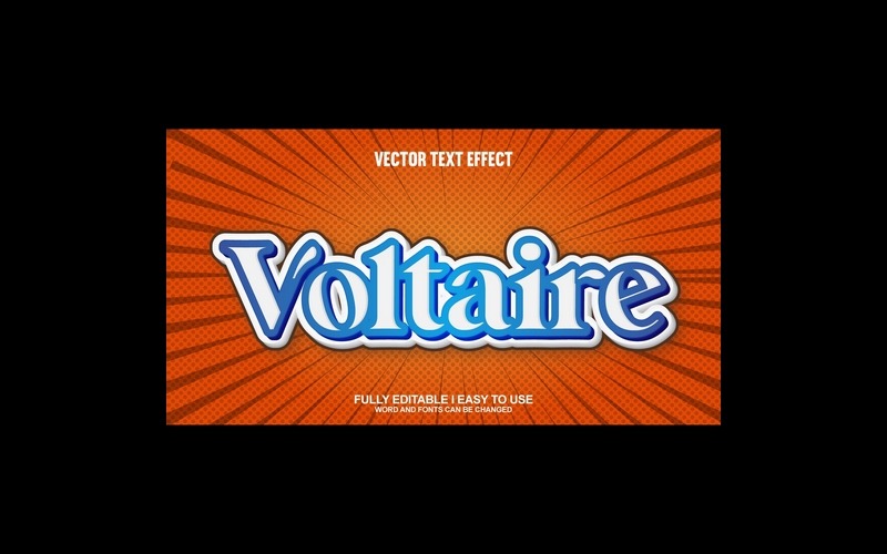 Voltaire Vollständig editierbarer Vektor-3D-Texteffekt