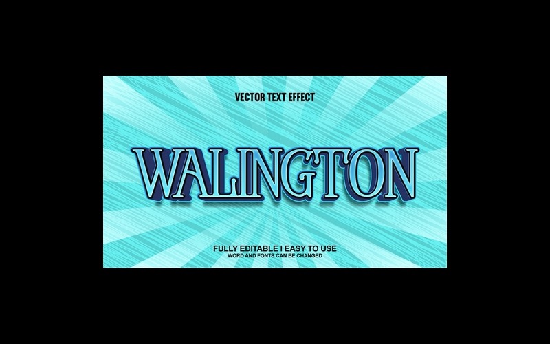Walington Fully Editable Vector 3D Text Effect