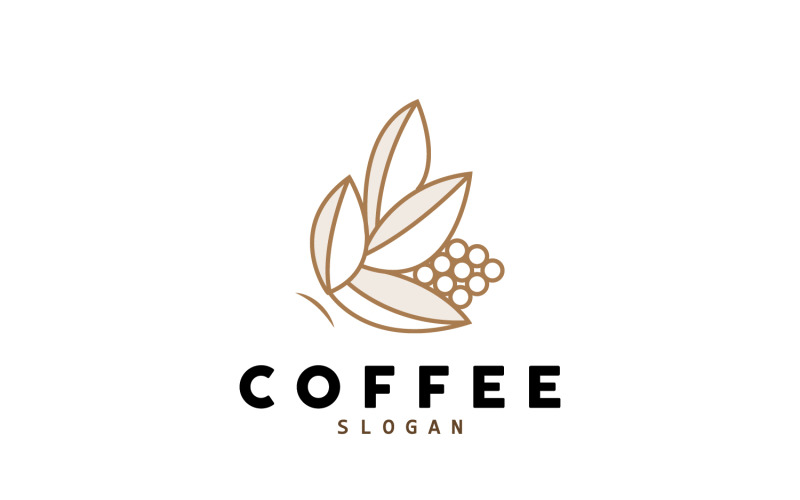 kaffeböna dryck logotyp design illustration V4