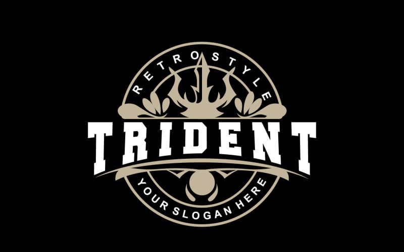 Logo Trident Lance Poséidon Neptune Triton V12