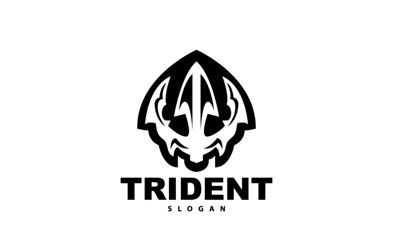 Логотип трезубца Копье Посейдон Нептун Тритон V5