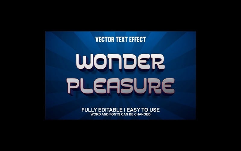 Wonder Pleasure Полностью редактируемый векторный 3D текстовый эффект