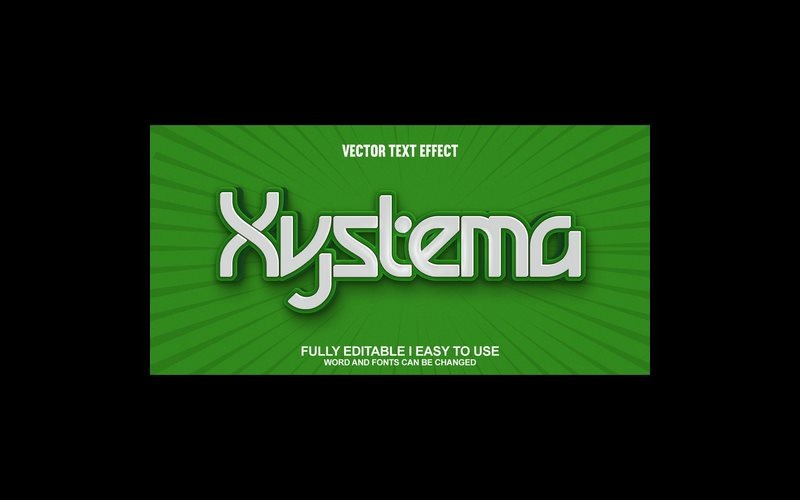 Xystema helt redigerbar vektor 3D-texteffekt
