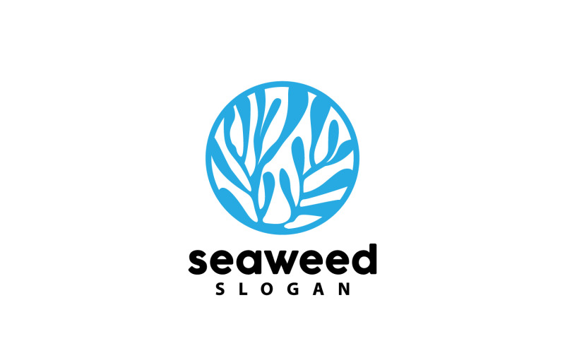 Zeewier Logo Onderwater Plant Eenvoudig Ontwerp V1