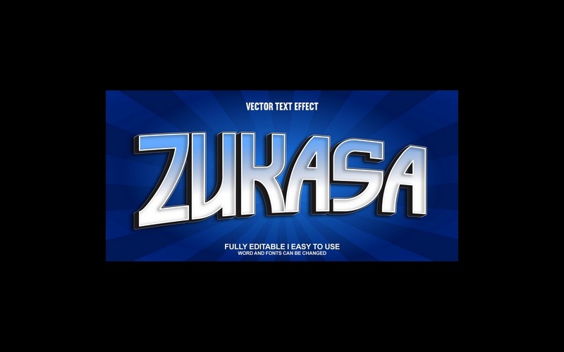Zukasa helt redigerbar vektor 3D-texteffekt