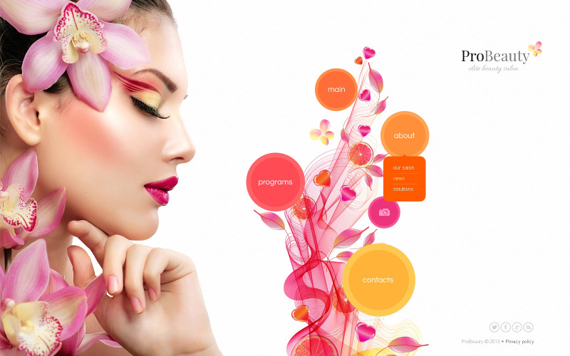 Webbplatsmall för skönhetssalong
