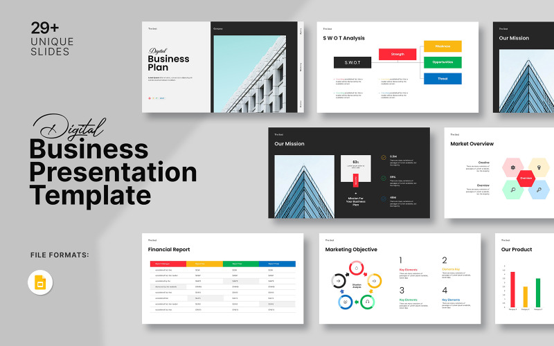 Szablon Gigital Business Plan Google Slide