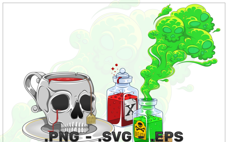 Vector Sesign Skalleformad drinkmugg med trolldryck