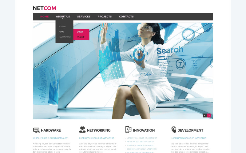 Responsieve websitesjabloon voor communicatie