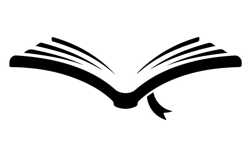 Ilustración de arte de silueta vectorial de libro