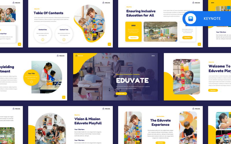 Eduvate - Modello di presentazione per l'istruzione dei bambini