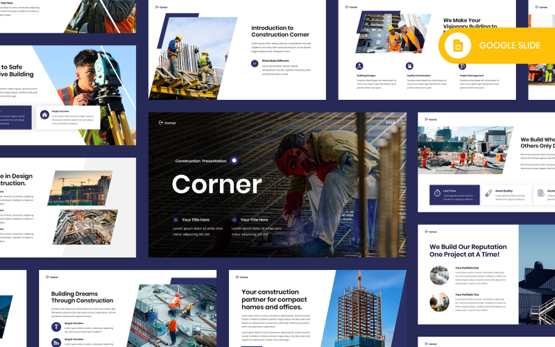 Hoek - Bouw Google Slide-sjabloon