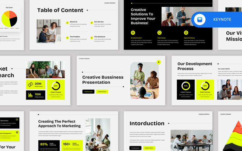 Creativa - Creatief zakelijk keynote-sjabloon