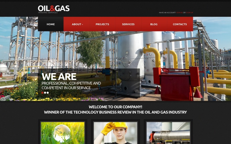 Gas- och oljemottagande webbplatsmall