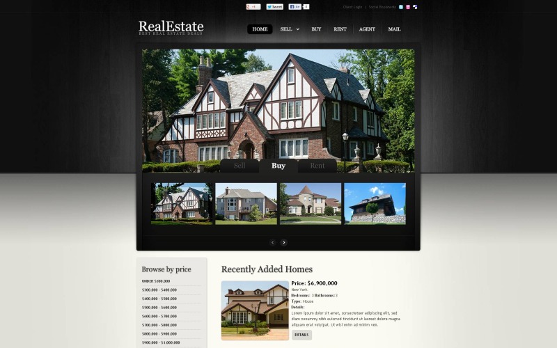 Real Estate Flash CMS Template 45667 TemplateMonster