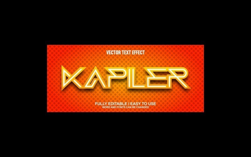 Effet de texte vectoriel 3D entièrement modifiable de Kapiler