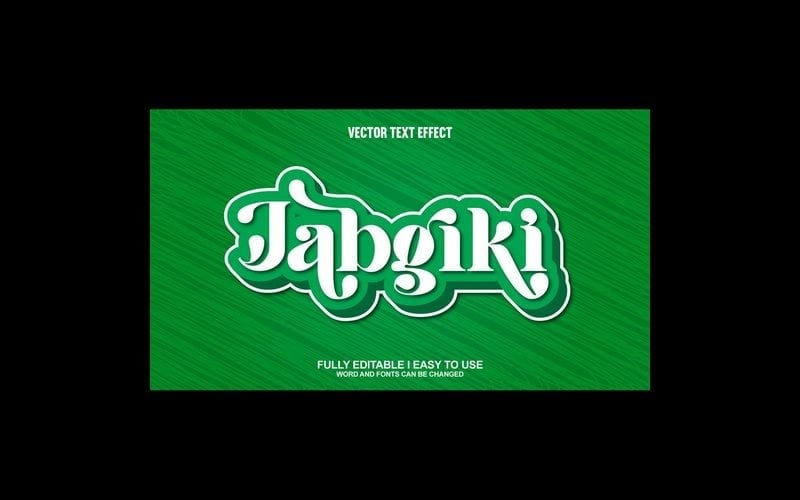 Jabgiki Efeito de texto vetorial 3D totalmente editável