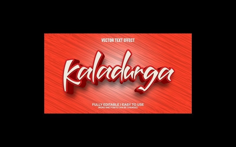 Kaladurga helt redigerbar vektor 3D-texteffekt
