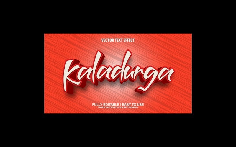 Kaladurga teljesen szerkeszthető vektoros 3D szövegeffektus
