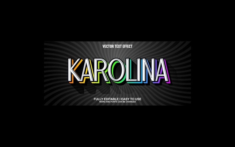 Karolina Повністю редагований векторний 3D текстовий ефект