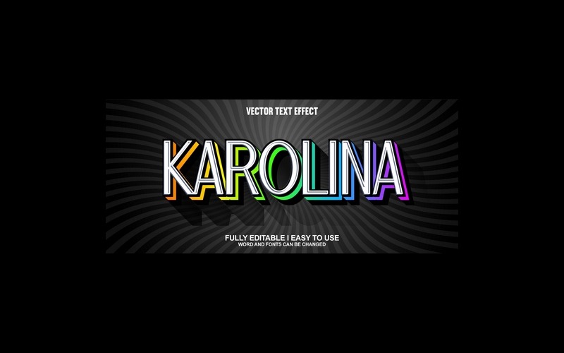Karolina 完全可编辑矢量 3D 文本效果