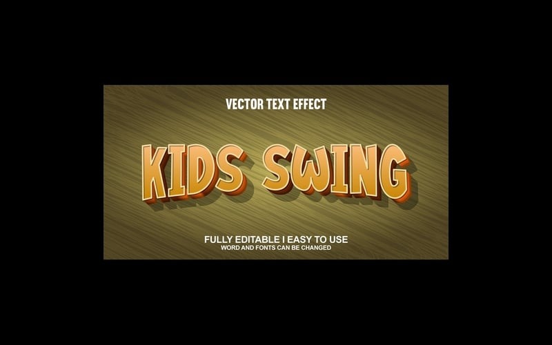 Kids Swing Teljesen szerkeszthető vektoros 3D szöveghatás