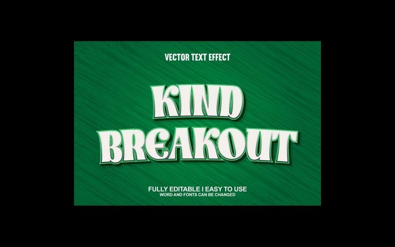 Kind Breakout повністю редагований векторний 3D текстовий ефект