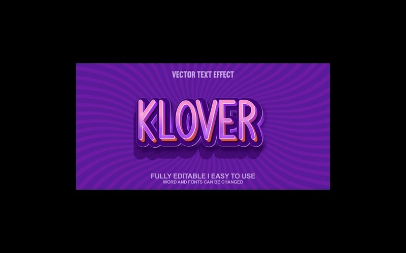 Klover Полностью редактируемый векторный 3D текстовый эффект
