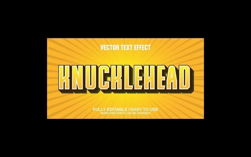 Knucklehead Повністю редагований векторний 3D текстовий ефект