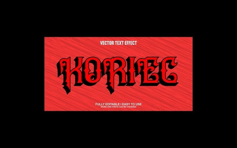 Koriec Fully Editable Vector 3D Text Effect