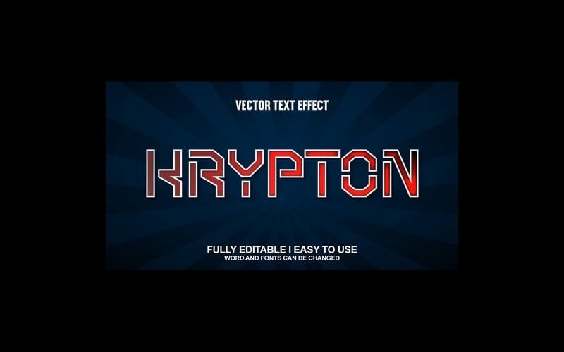 Krypton Fully Editable Vector 3D Text Effect