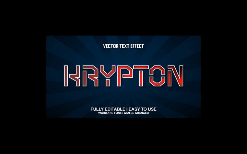 Krypton Повністю редагований векторний 3D текстовий ефект