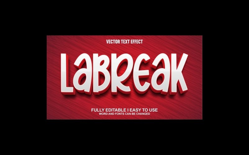 Labreak plně upravitelný vektorový 3D textový efekt