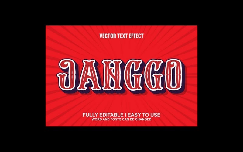 Полностью редактируемый векторный 3D-текстовый эффект Janggo