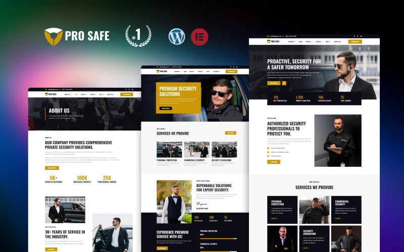 Шаблон Pro Safe Security WordPress Elementor