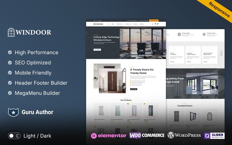 Windoor - Thème WooCommerce WordPress pour services de portes et fenêtres
