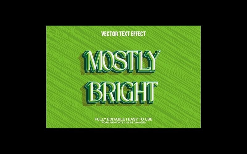 Efecto de texto 3D vectorial completamente editable y muy brillante