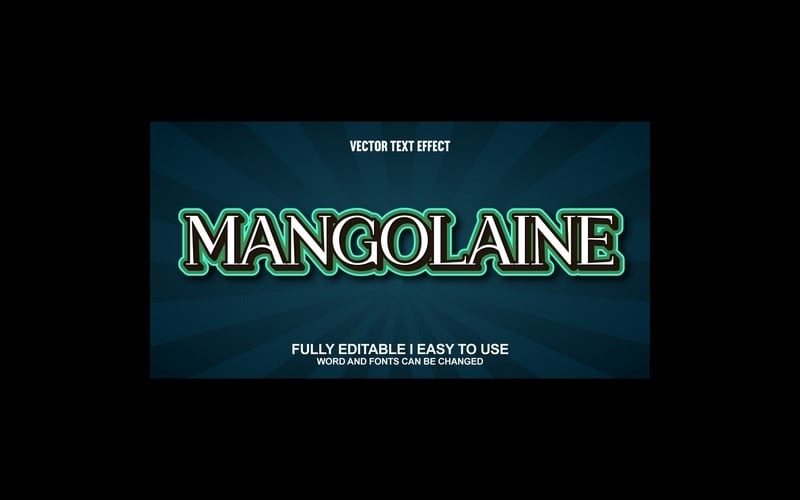 Efecto de texto 3D vectorial totalmente editable de Mangolaine