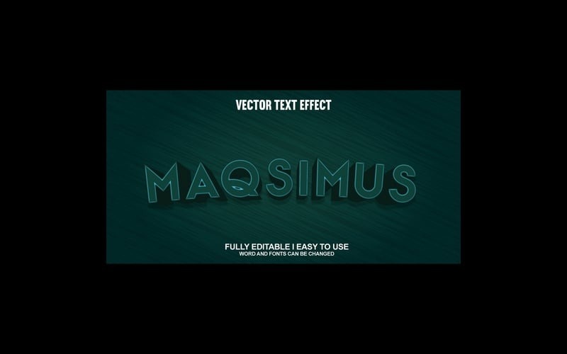 Efecto de texto 3D vectorial totalmente editable de Maqsimus
