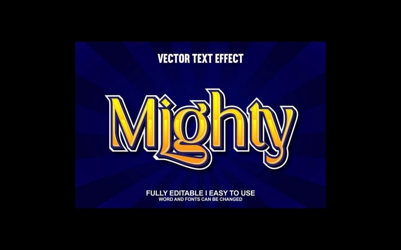 Efecto de texto 3D vectorial totalmente editable de MightyO