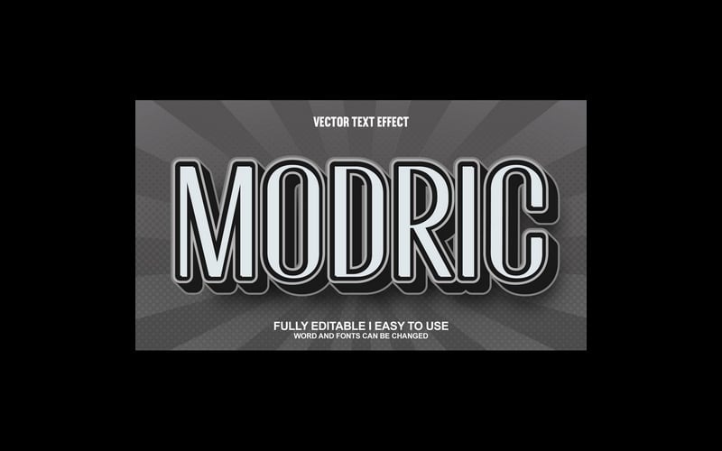 Efecto de texto 3D vectorial totalmente editable de Modric