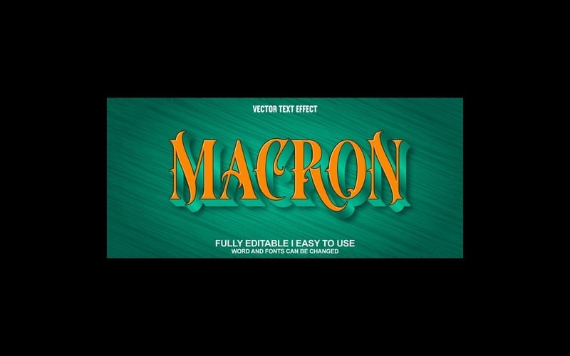 Efeito de texto 3D vetorial totalmente editável Macron