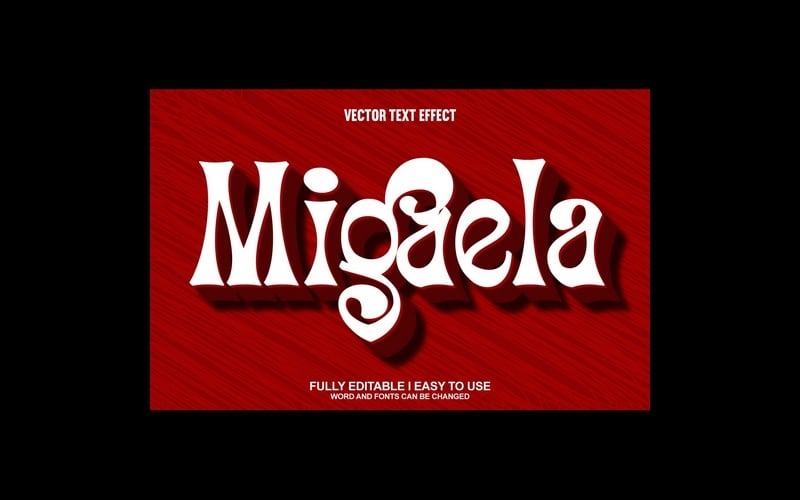 Effet de texte vectoriel 3D entièrement modifiable de Migaela